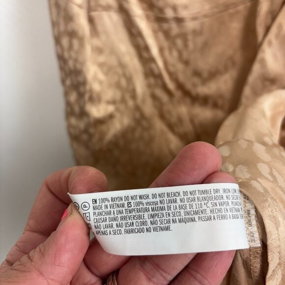 Forever 21 Mini Dress Gold Tone Sleeveless Short Sexy Date Party Womens Slip L - Picture 4 of 6